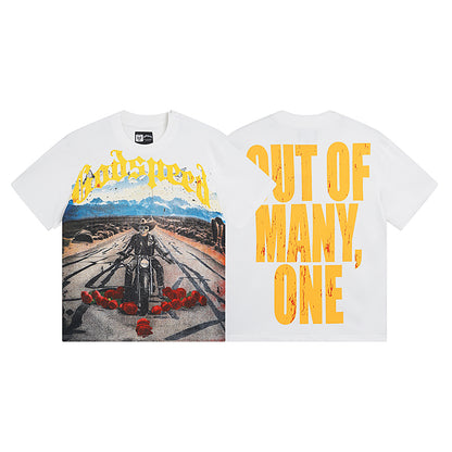 White Street Vintage Washed T-Shirt (Crafted Print) 3011