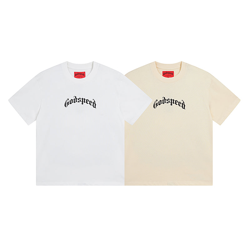 White & Beige Street Vintage Washed T-Shirt (Crafted Print) 3019