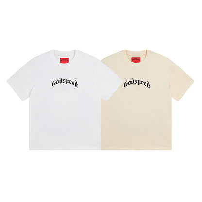 White & Beige Street Vintage Washed T-Shirt (Crafted Print) 3019