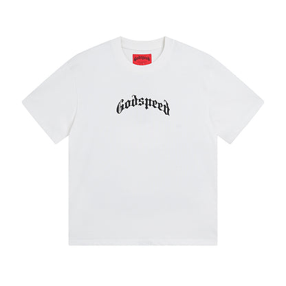 White & Beige Street Vintage Washed T-Shirt (Crafted Print) 3019