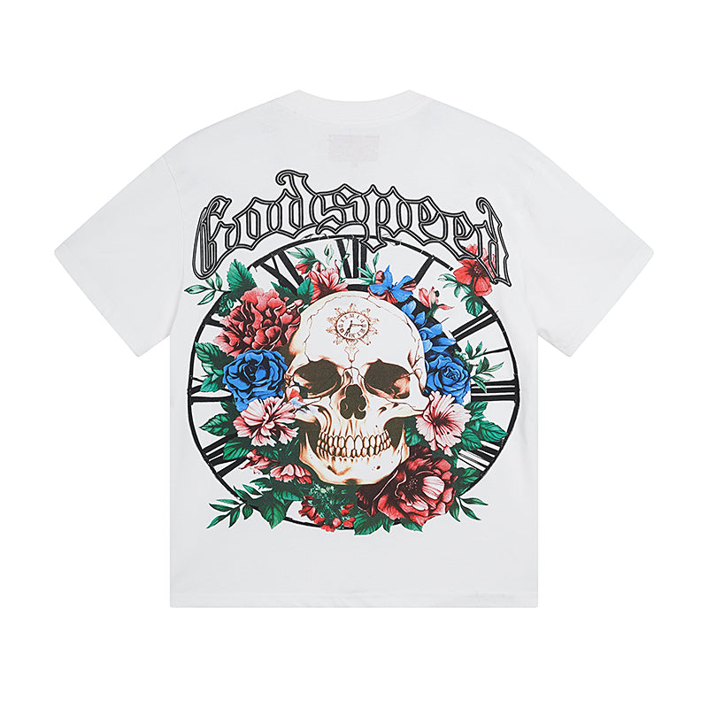 White & Beige Street Vintage Washed T-Shirt (Crafted Print) 3019