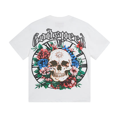 White & Beige Street Vintage Washed T-Shirt (Crafted Print) 3019