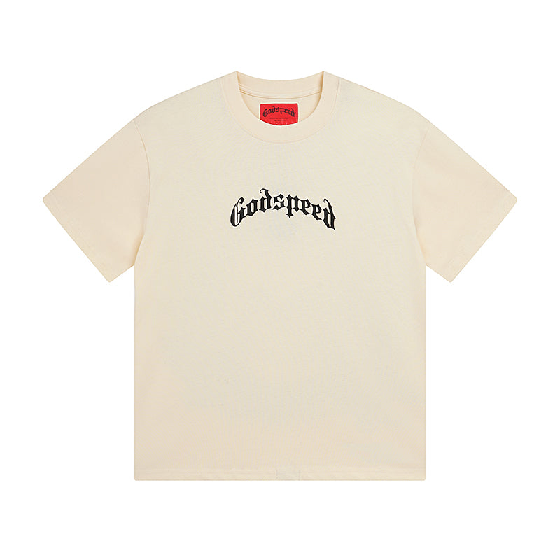 White & Beige Street Vintage Washed T-Shirt (Crafted Print) 3019