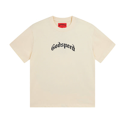 White & Beige Street Vintage Washed T-Shirt (Crafted Print) 3019