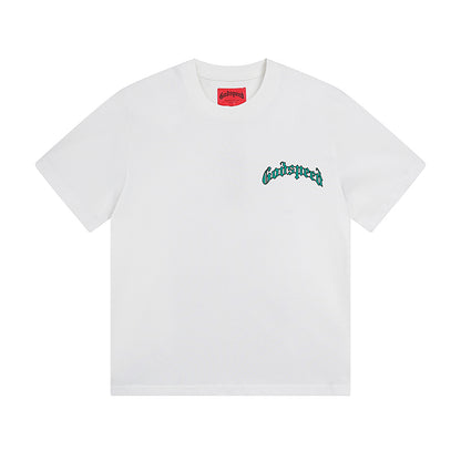 White & Beige Street Vintage Washed T-Shirt (Crafted Print) 3020