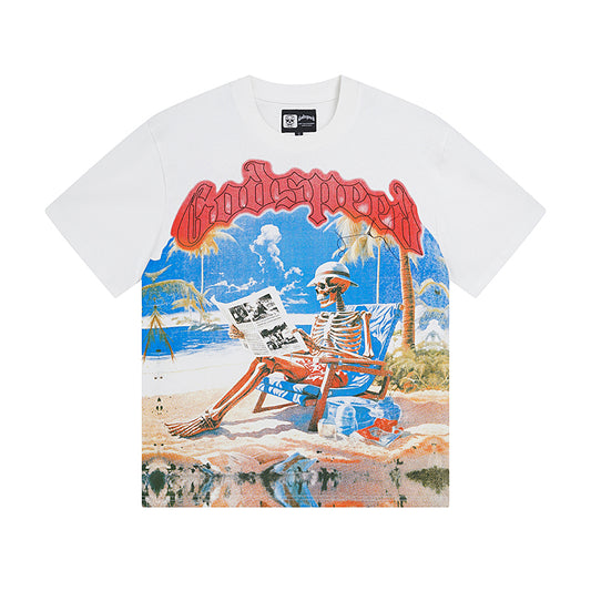 White Street Vintage Washed T-Shirt (Crafted Print) 3022