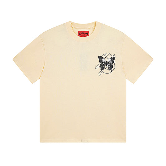 Red & Beige Street Vintage Washed T-Shirt (Crafted Print) 3026