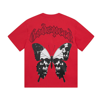 Red & Beige Street Vintage Washed T-Shirt (Crafted Print) 3026