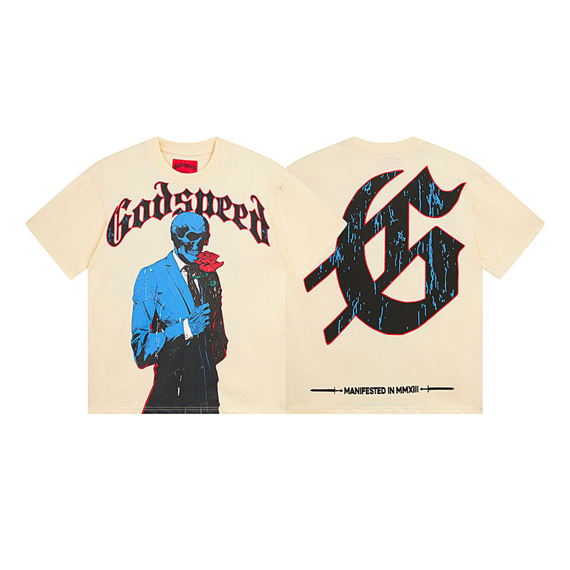 Beige Street Vintage Washed T-Shirt (Crafted Print) 3028