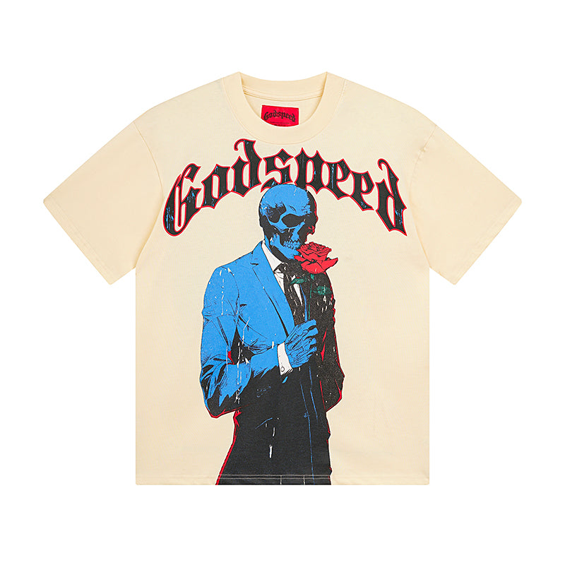 Beige Street Vintage Washed T-Shirt (Crafted Print) 3028