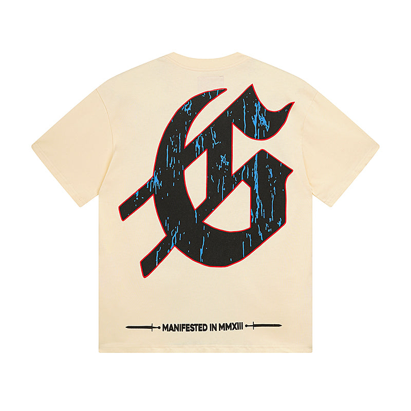 Beige Street Vintage Washed T-Shirt (Crafted Print) 3028