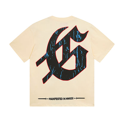 Beige Street Vintage Washed T-Shirt (Crafted Print) 3028