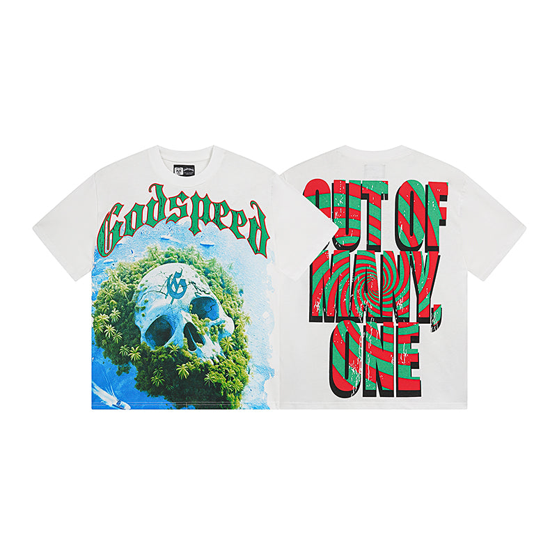 White Street Vintage Washed T-Shirt (Crafted Print) 3030