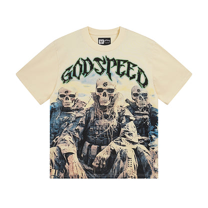Beige Street Vintage Washed T-Shirt (Crafted Print) 3032