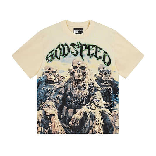 Beige Street Vintage Washed T-Shirt (Crafted Print) 3032