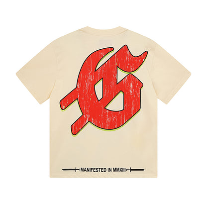 Beige Street Vintage Washed T-Shirt (Crafted Print) 3033