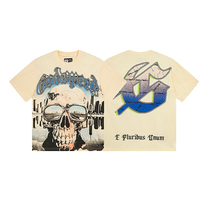 Beige Street Vintage Washed T-Shirt (Crafted Print) 3037