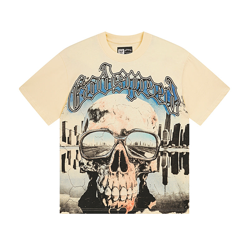 Beige Street Vintage Washed T-Shirt (Crafted Print) 3037