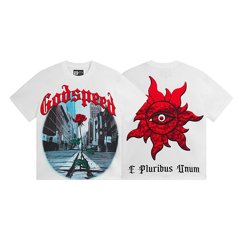White Street Vintage Washed T-Shirt (Crafted Print) 3051