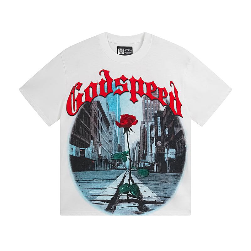 White Street Vintage Washed T-Shirt (Crafted Print) 3051