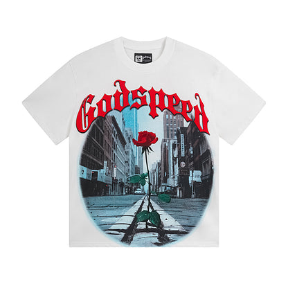 White Street Vintage Washed T-Shirt (Crafted Print) 3051
