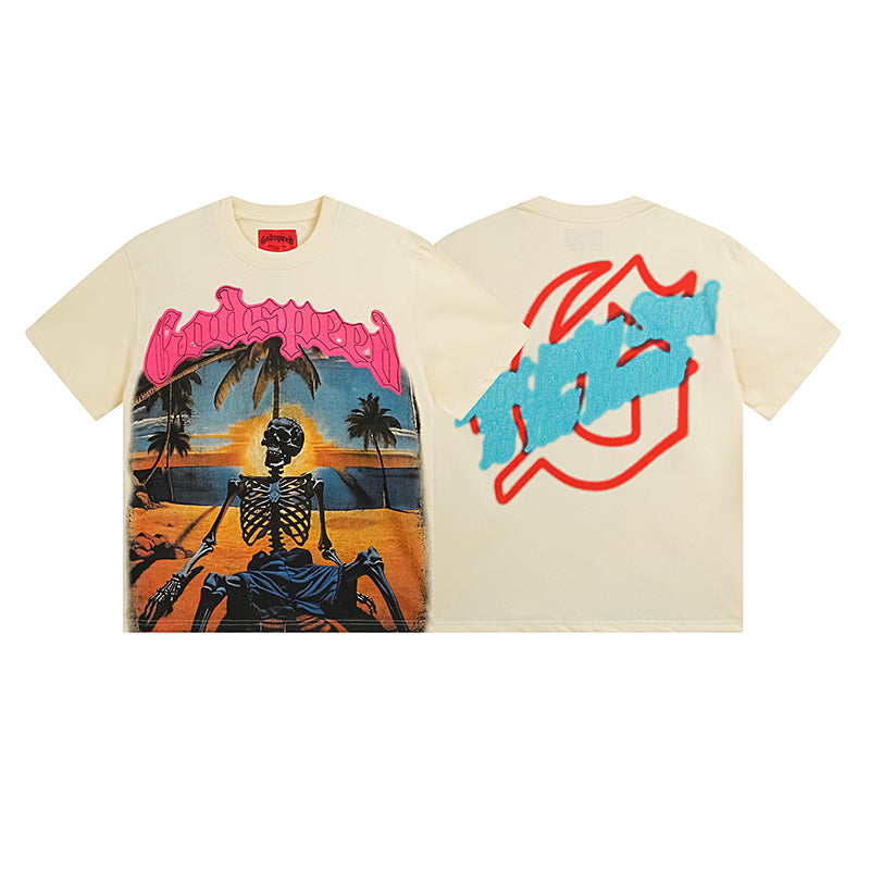 Beige Street Vintage Washed T-Shirt (Crafted Print) 3052