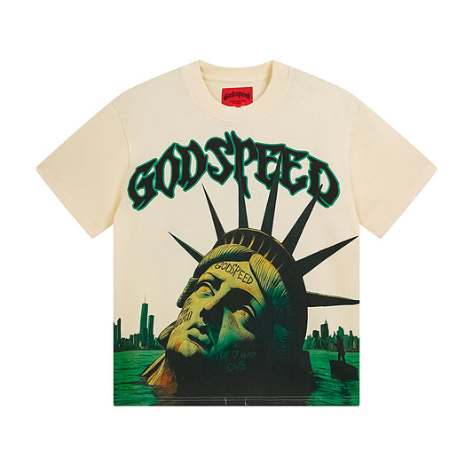 Beige Street Vintage Washed T-Shirt (Crafted Print) 3069