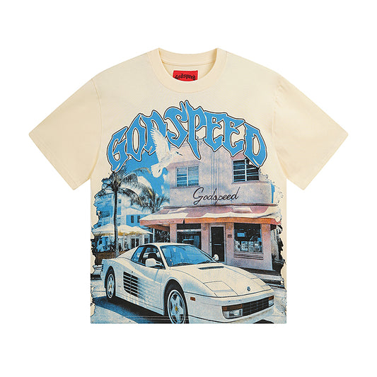 Beige Street Vintage Washed T-Shirt (Crafted Print) 3070
