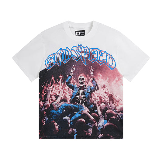 White Street Vintage Washed T-Shirt (Crafted Print) 3075