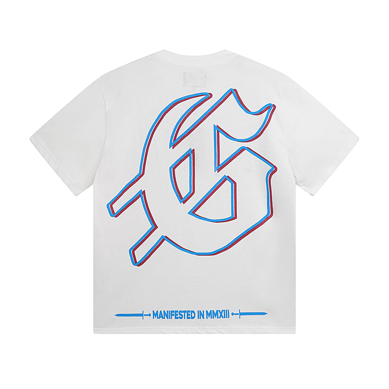 T-shirt homme blanc délavé style vintage (impression artisanale) 3075