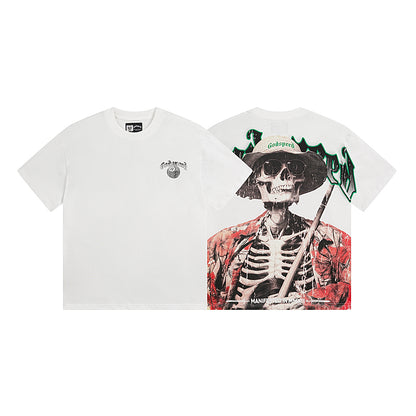 T-shirt homme blanc délavé style vintage (impression artisanale) 3093