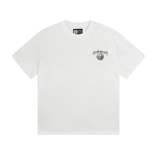 White Street Vintage Washed T-Shirt (Crafted Print) 3093