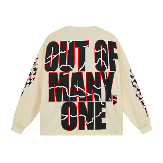 Beige Street Vintage Washed Long Sleeve T-Shirt (Crafted Print) 3102