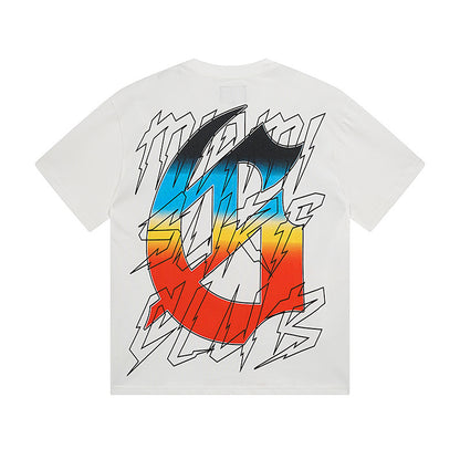 T-shirt homme beige et blanc style vintage délavé (impression artisanale) 3117