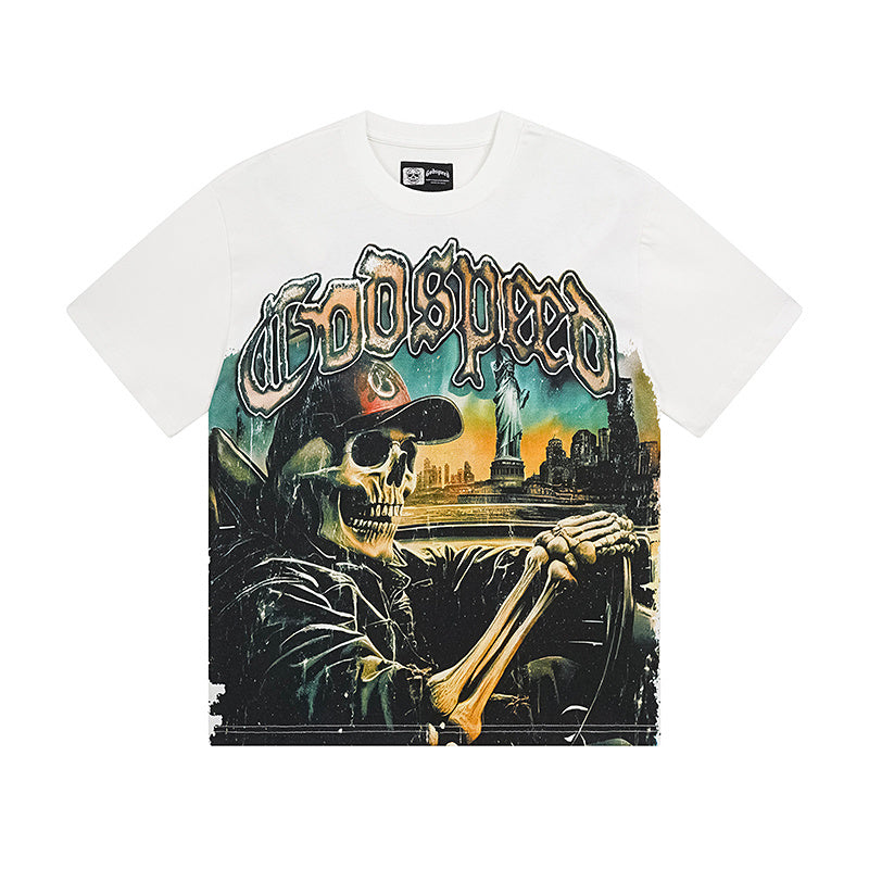 T-shirt homme blanc délavé style vintage (impression artisanale) 3120
