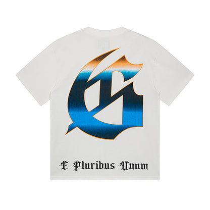 White & Beige Street Vintage Washed T-Shirt (Crafted Print) 3126