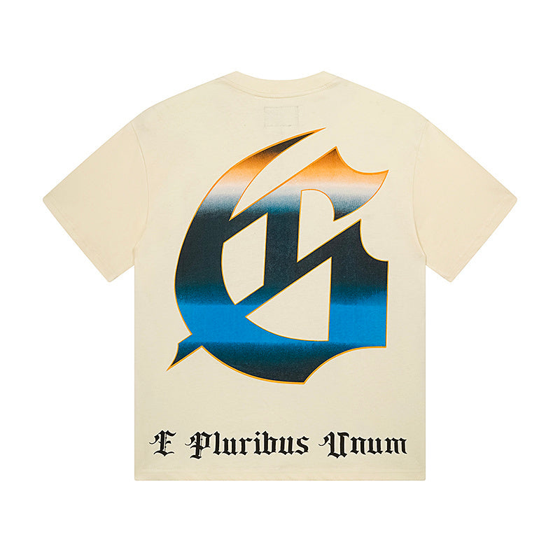 White & Beige Street Vintage Washed T-Shirt (Crafted Print) 3126