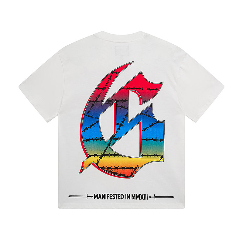T-shirt homme blanc délavé style vintage (impression artisanale) 3128