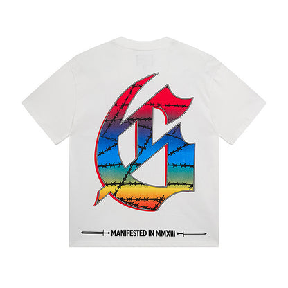 T-shirt homme blanc délavé style vintage (impression artisanale) 3128