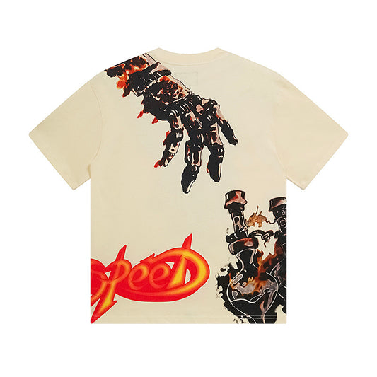 Beige Street Vintage Washed T-Shirt (Crafted Print) 3132