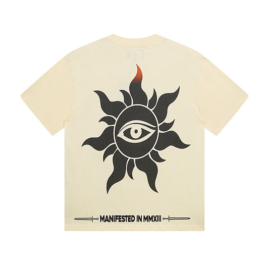 Beige Street Vintage Washed T-Shirt (Crafted Print) 3133