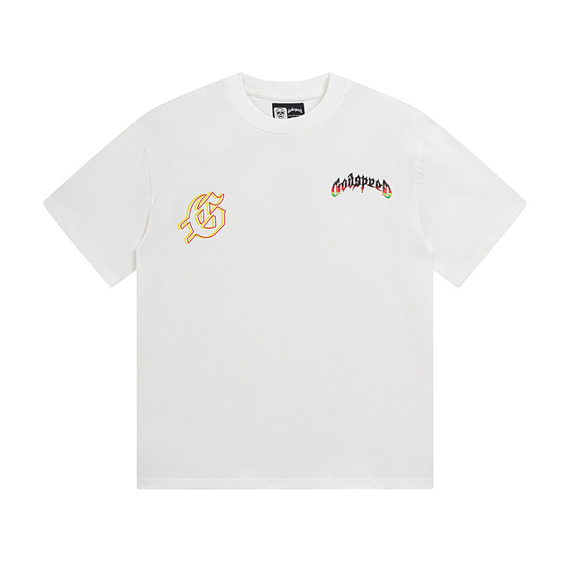 T-shirt homme blanc délavé style vintage (impression artisanale) 3136