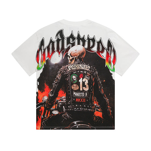 White Street Vintage Washed T-Shirt (Crafted Print) 3136