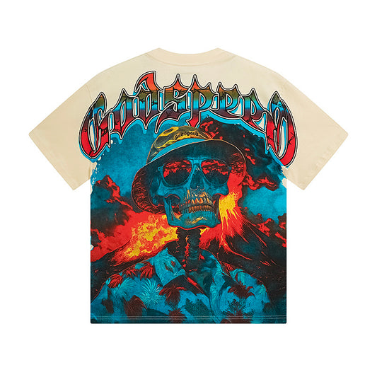 Beige Street Vintage Washed T-Shirt (Crafted Print) 3138