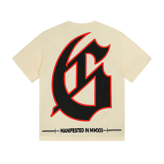 Beige Street Vintage Washed T-Shirt (Crafted Print) 3165