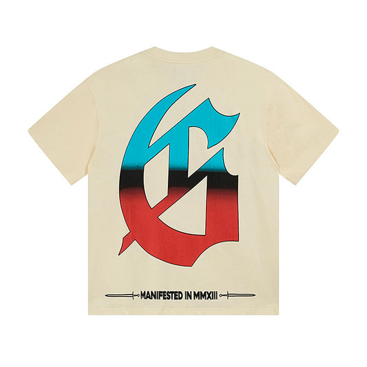 Beige Street Vintage Washed T-Shirt (Crafted Print) 3166