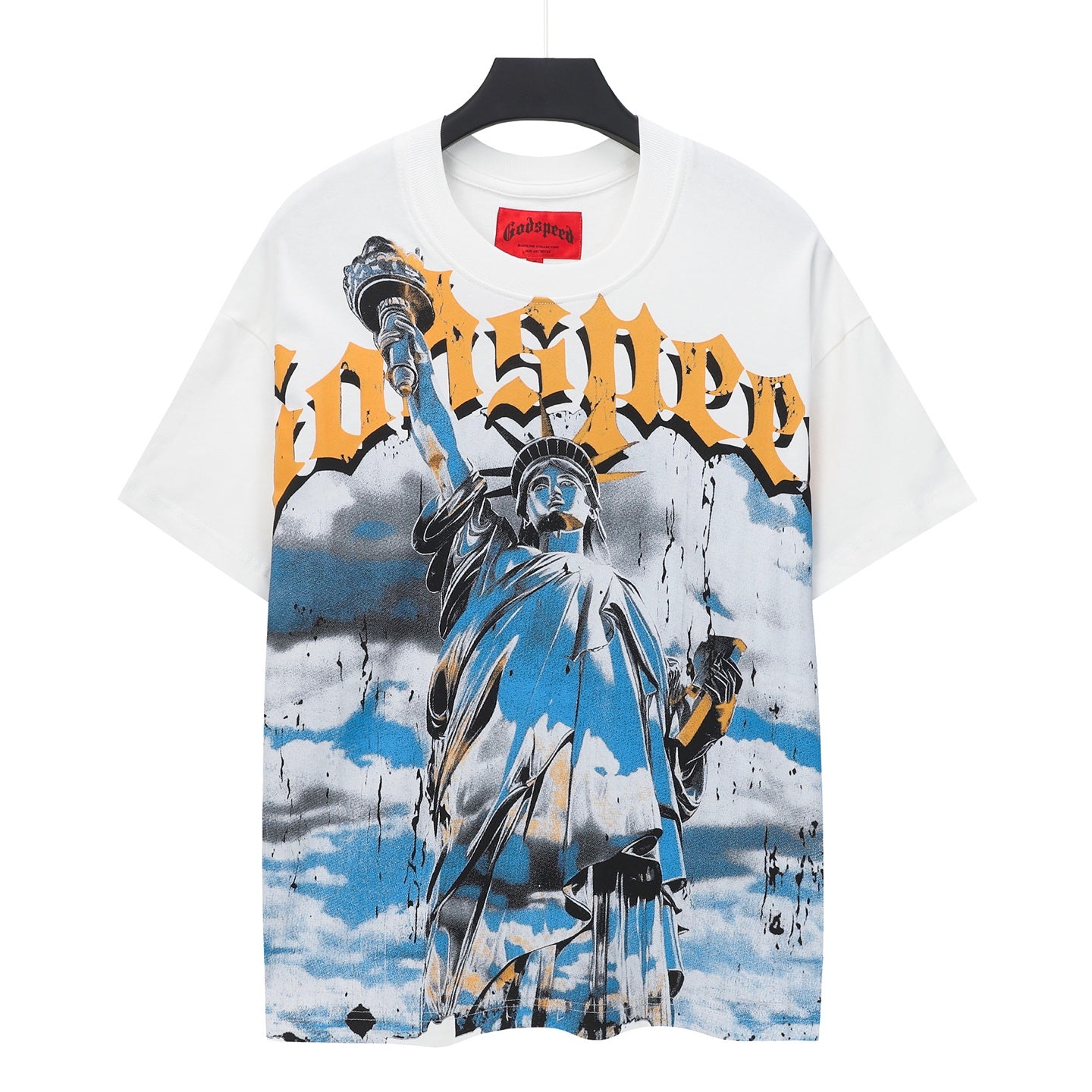 T-shirt homme blanc délavé style vintage (impression artisanale) 5010