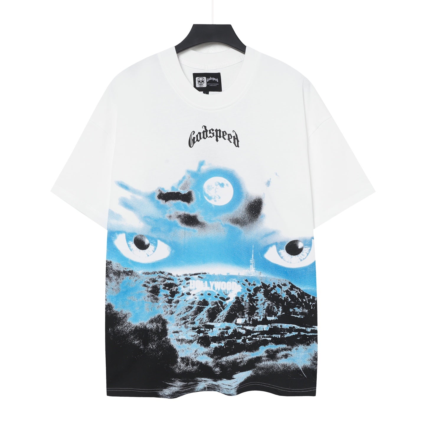 T-shirt homme blanc délavé style vintage (impression artisanale) 5076
