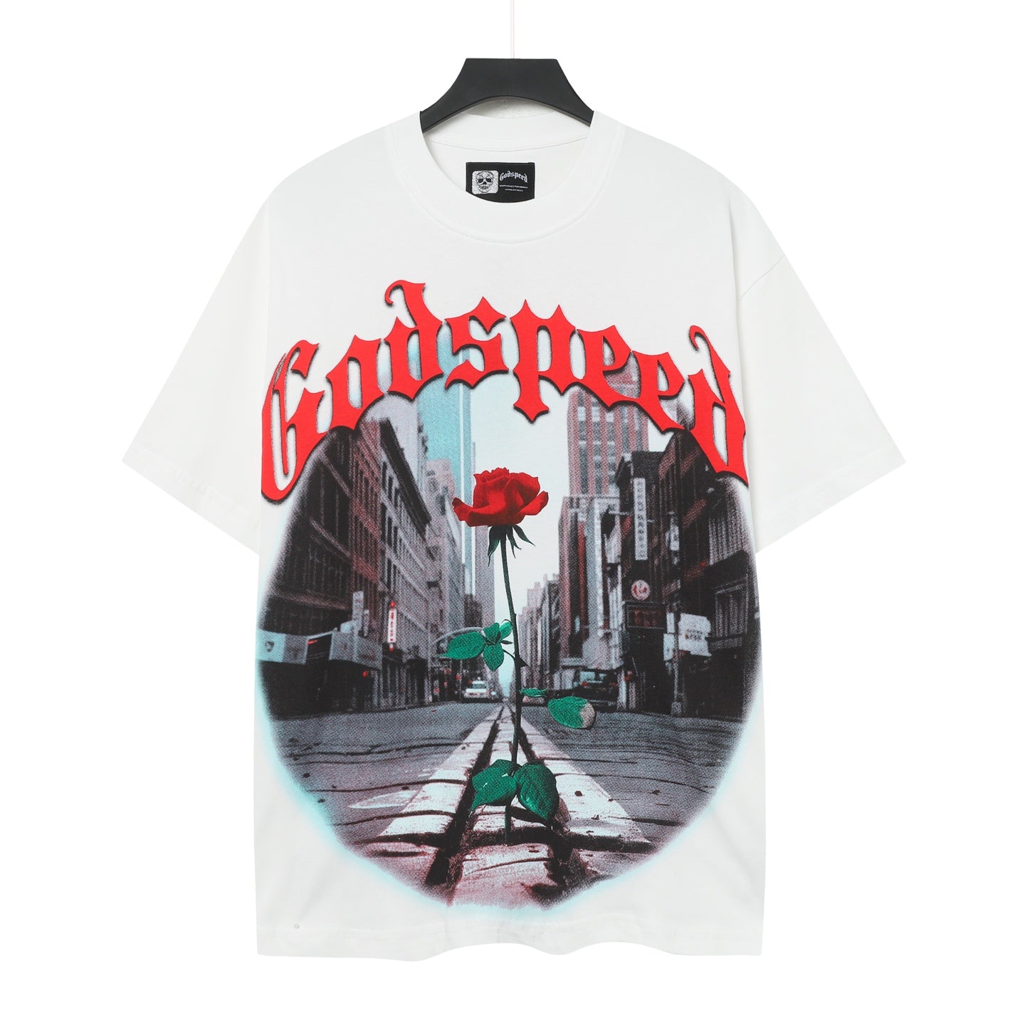 T-shirt homme blanc délavé style vintage (impression artisanale) 5079
