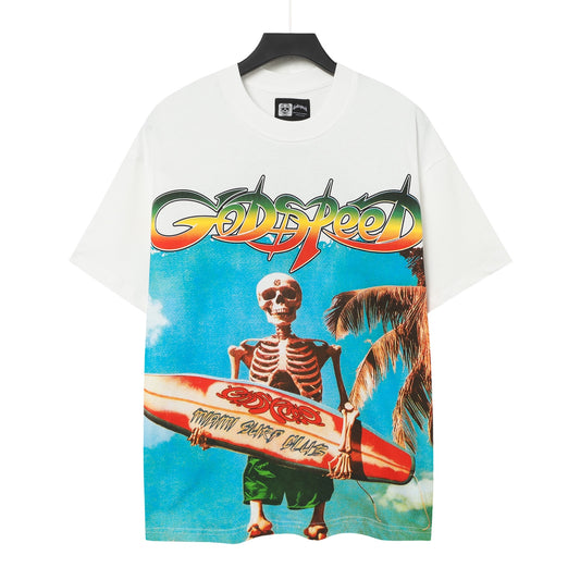 White Street Vintage Washed T-Shirt (Crafted Print) 5083